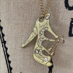 Betsy Johnson Embellished Shoe Pendant Necklace